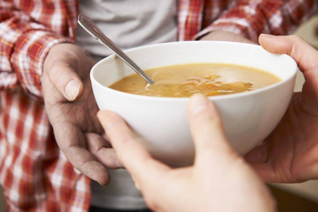 volunteer at a soup kitchen