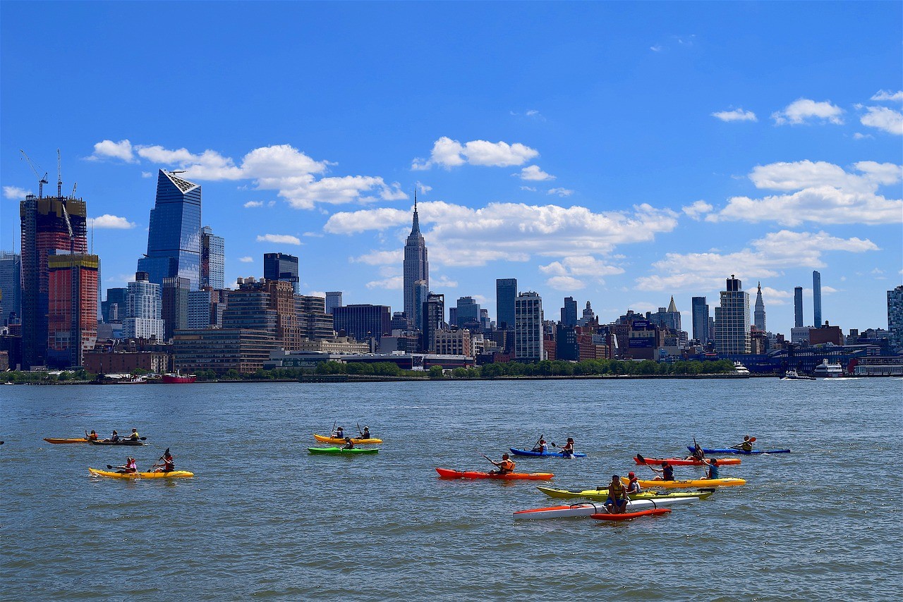 kayaks in river hudson as one of the best river cruise in america